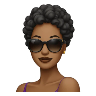 Beautiful Black women sunglasses sticker