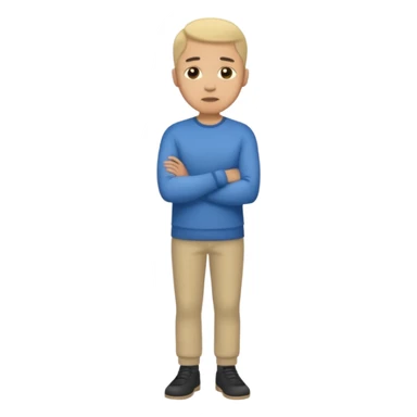 light skin man pensative, full body sticker