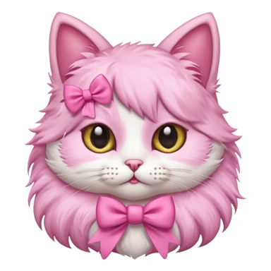 cute cat pink with bow sticker