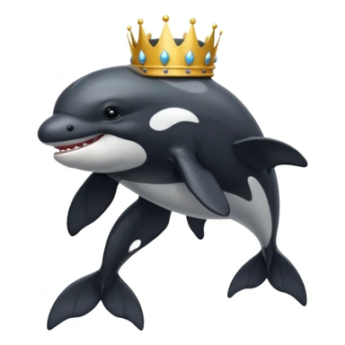orca with muscles and crown sticker