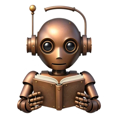 robot reads a fairy tale sticker