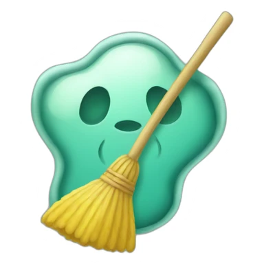 Amoeba-with-a-broom sticker