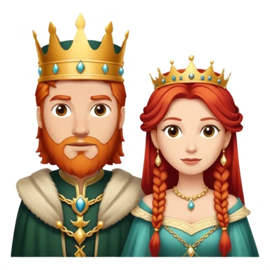 Red hair king blonde queen sticker
