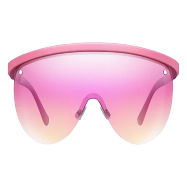 pink shield visor glasses with subtle gradient effect, frameless Y2K style sticker