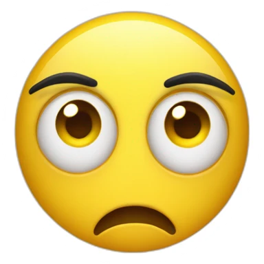 yellow emoji disgusted shocked, one eyebrow sticker