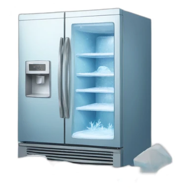  frozen refrigerator in ice sticker