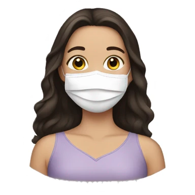 Brunette Girl with face mask  sticker