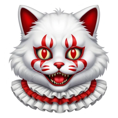 Cat as horror clown sticker