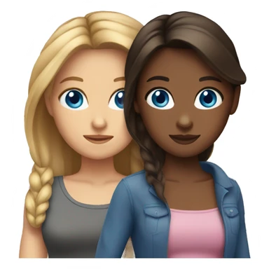 2 female best friends brunette blue eyes sticker