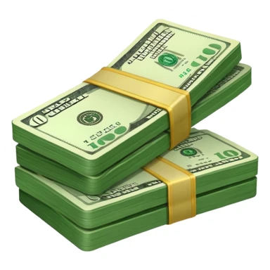 cash pile, make bills rectangular, next to a 10x sticker