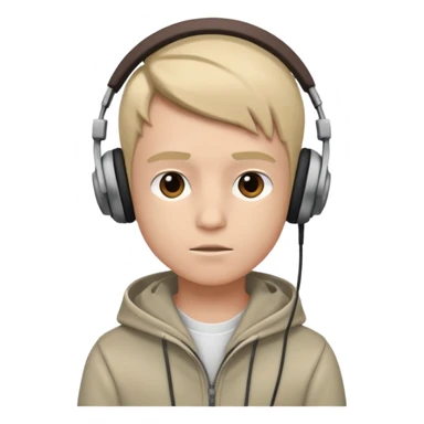GenZ boy with headphones on and look like editor make him cool asf!  sticker