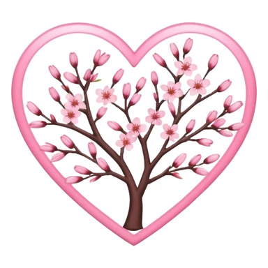 cherry blossom heart for spring sticker