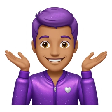 man supervisor wearing glitter purple glittery clothes sticker