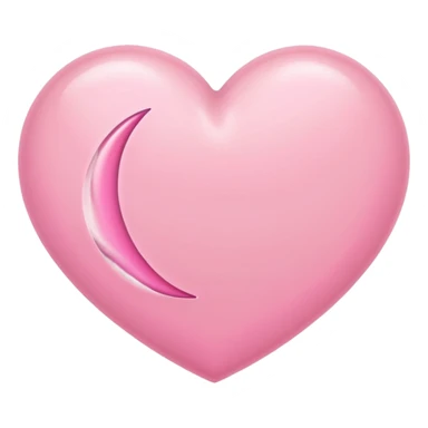 Pink crescent moon heart sticker