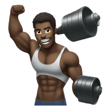 black bodybuilder with megaphone sticker