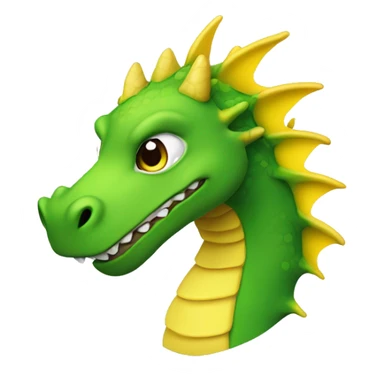 Dragon tabaluga from the equal named musical, green cute dragon with yellow spikes very cute sticker
