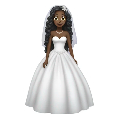 Black bride with long hair sticker