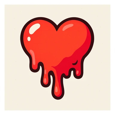 melted heart sticker
