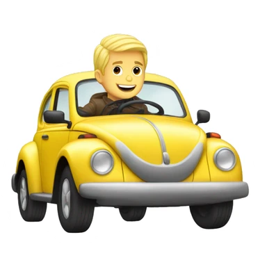 blonde guy driving a yellow punch buggy sticker