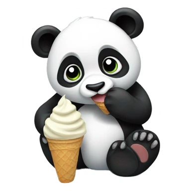 Panda eating ice cream sticker