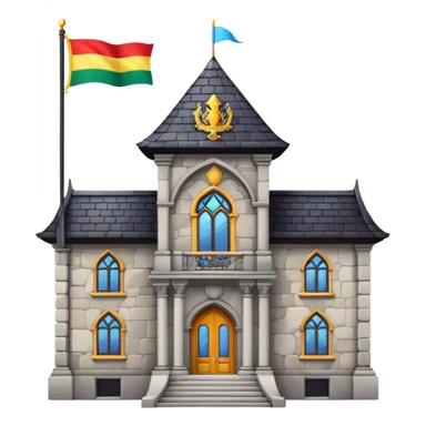 magic school, with a flag, flag on a roof sticker
