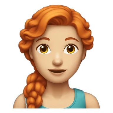 Bucksome redhead female sticker