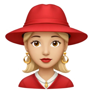 unique looking tourist with big unique red tourist hat and earrings sticker