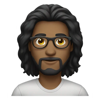 long black hair guy with circle eyewear sticker