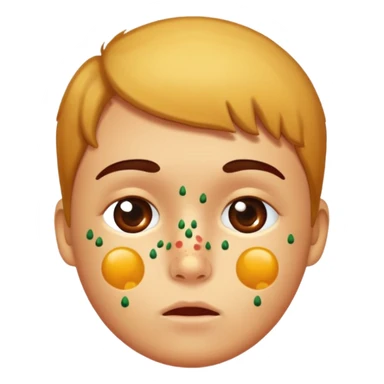 person with chicken pox on their face sticker