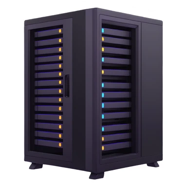 modern server rack with glowing lights sticker