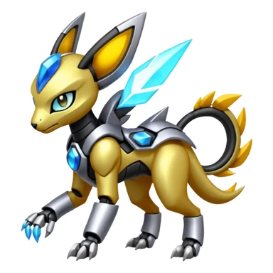 Meloetta-Zeraora-Wargreymon-Protogen-Pokémon-Digimon-Fakémon-fusion-hybrid-creature sticker