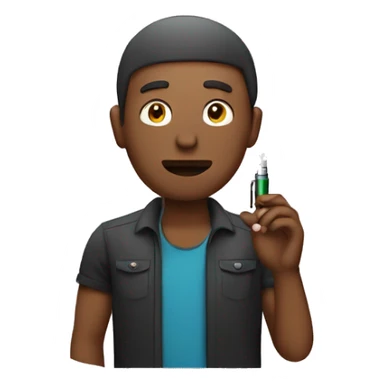 man with electronic cigarette sticker