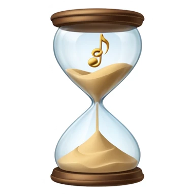 hourglass with a music note inside sticker