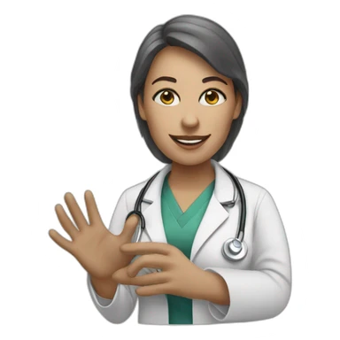 Tipping hand White woman doctor sticker