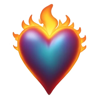 fıery heart sticker