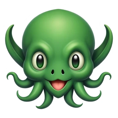 a cute cthulhu face smiling sticker