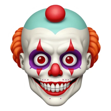 cute skeleton man clown with makeup sticker