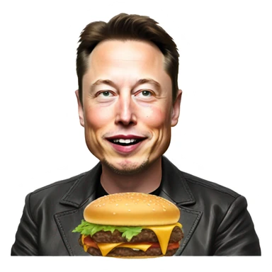 Elon musk eat hamburger sticker