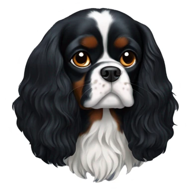 All black King Charles spaniel  sticker