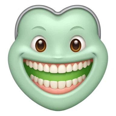 teeth with bright green braces sticker