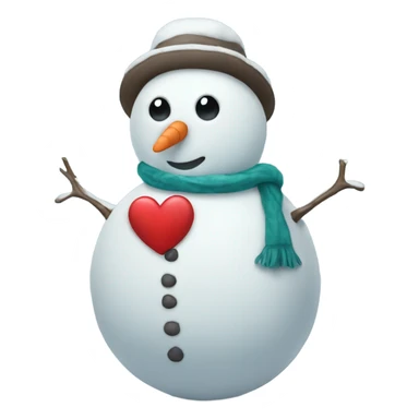 Snowman with a heart sticker