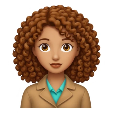 Mujer piel canela y pelo rizado sticker