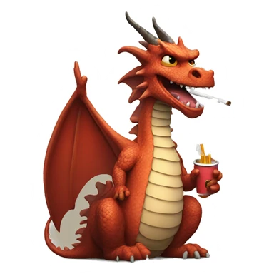 dragon smoking cigarettes  sticker