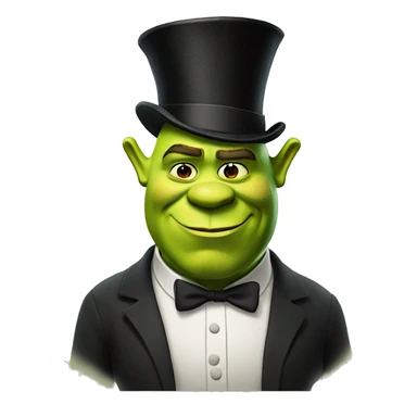 Shrek with a top hat sticker