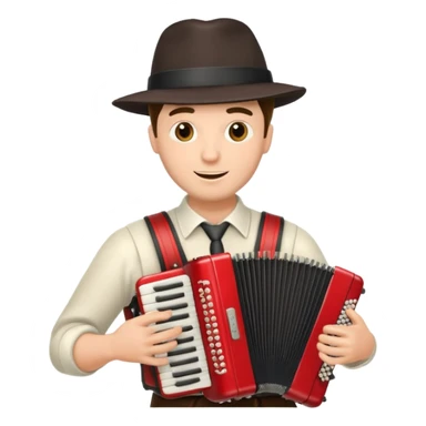 Man with hat playing accordion sticker