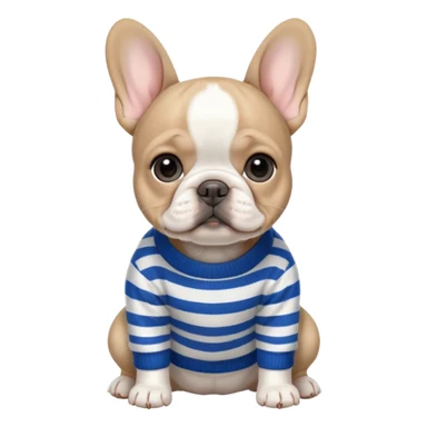 frenchie dog with cute clothes  sticker