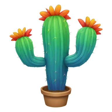 Rainbow Cactus sticker