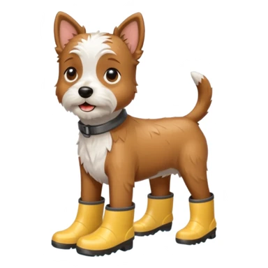 terrier with rainboots sticker