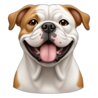 Buldog anglais dodu, roux et blanc qui dort sticker