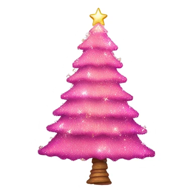 pink christmas tree with sparkles sticker